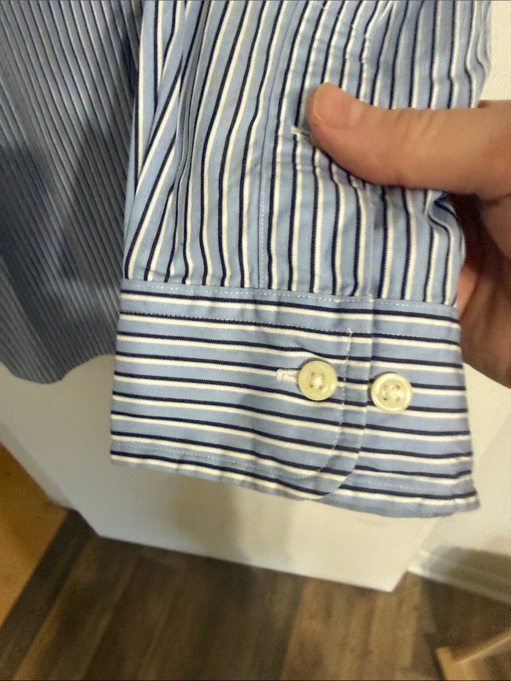 Ralph Lauren Blue & White Striped Button-Down Shirt - Picture 4 of 12